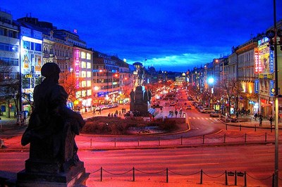 Wenceslas Square In The Heart Of Pragues New Town