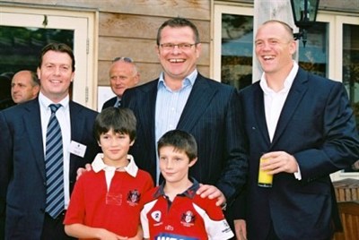 Gloucester Rugby Legends Mike Tindall And Andy Deacon With Chris Ite Of Burleihg Travel Johnny Kite And His Friend Ben