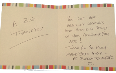 Blacon Youth FC Football Tour Thank You