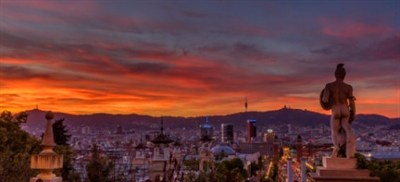 Barcelona At Sunset