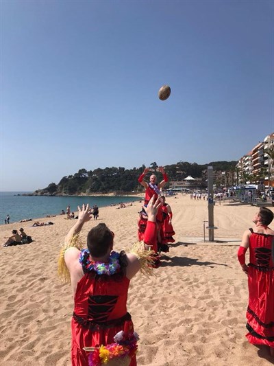 Lightwater RFC Fancy Dress Linout On The Beach